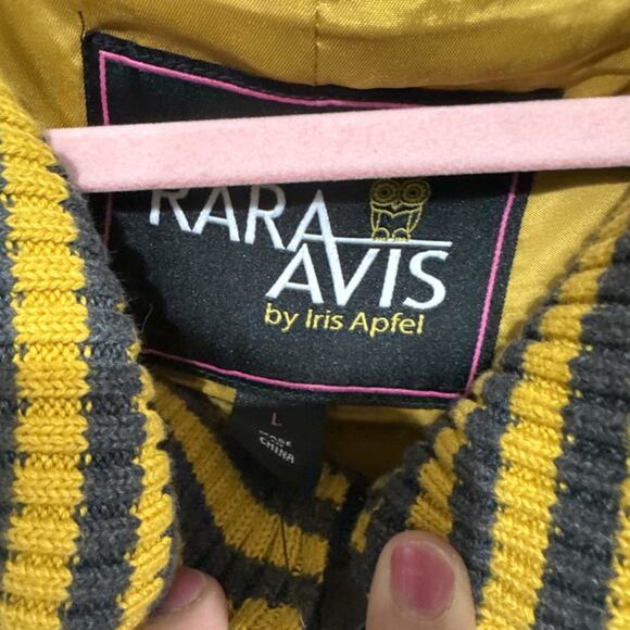 RARA AVIS By Iris Apfel Statement Turtleneck Coat Bold Designer Sz L NWT - Picture 2 of 16